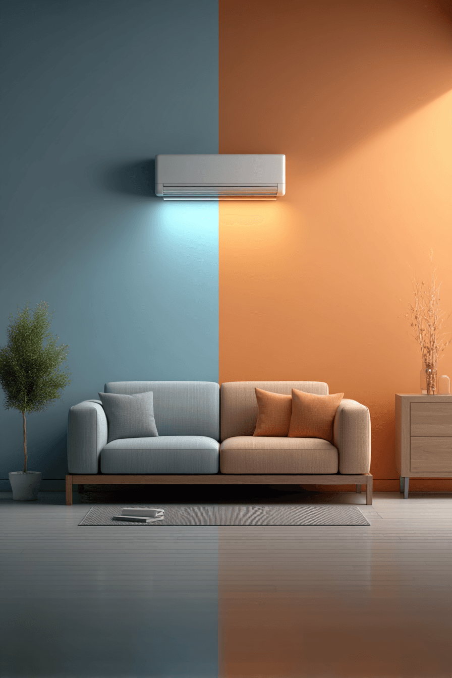 Conceptuele afbeelding van moderne airconditioning installatie