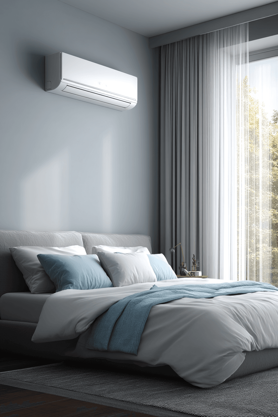 Moderne slaapkamer met airconditioning - comfort en stijl
