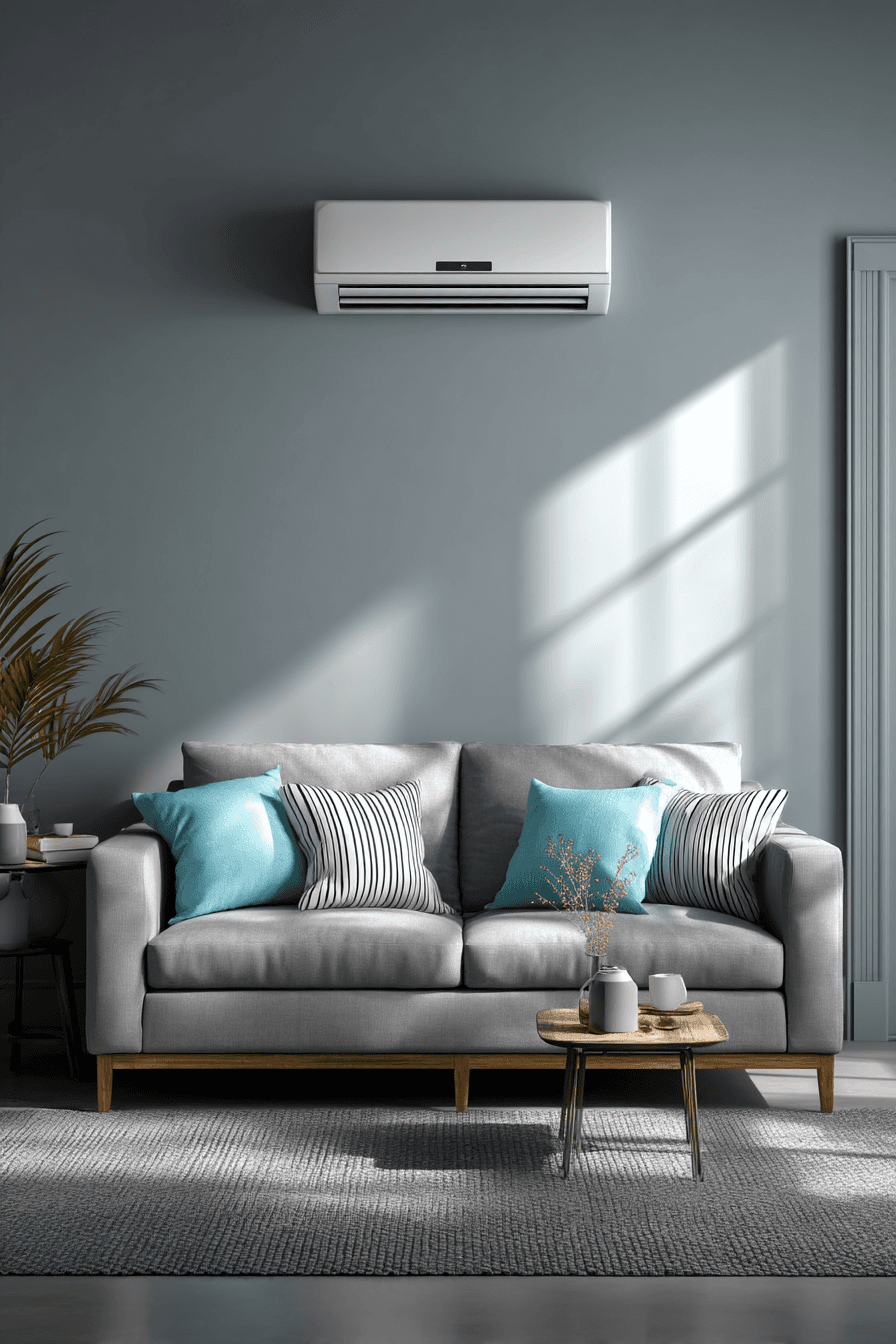 Moderne woonkamer met slimme klimaatbeheersing - comfort en technologie